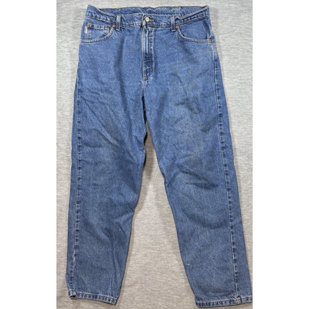 Carhartt Mens Blue Denim Jeans Size 38x30 Relaxed Fit Straight Leg Actual 35x30*